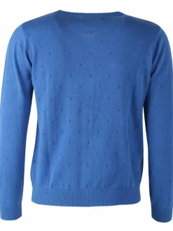 Danesaga Hole Knit Cardigan Blue