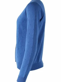 Danesaga Hole Knit Cardigan Blue
