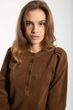 Danesanna Cord Stretch Shirt Brown Beige