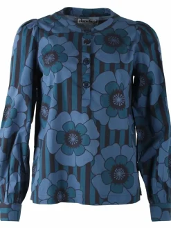 Danesanna Poplin Shirt Blue Power Flowers