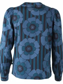 Danesanna Poplin Shirt Blue Power Flowers