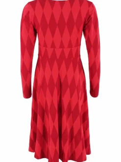 Danesigrid Cotton Dress Dk Red/Red Diamonds