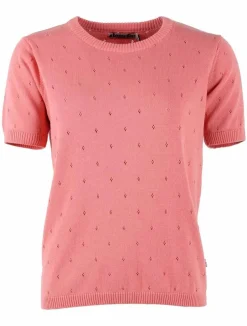Danesilver Hole Knit Tee Coral