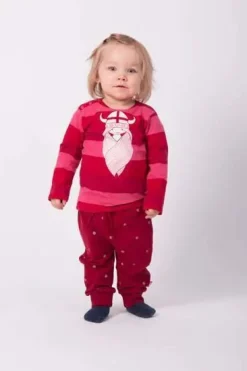 Danesilver Pants Dk Red W. Red Glitter