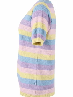 Danesilver Pearl Knit Sweater Tee Lt Blue/Lt Lilac/Pale Yellow