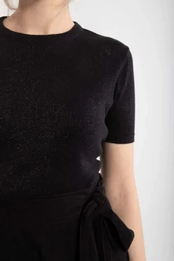 Danesilver Sweater Glitter Tee Black W. Black Glitter