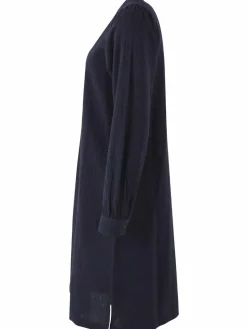 Danesocial Seersucker Dress Black/Marine