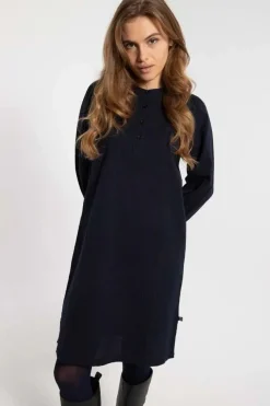 Danesocial Seersucker Dress Black/Marine