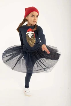 Danesparkle Skirt Navy Glitter
