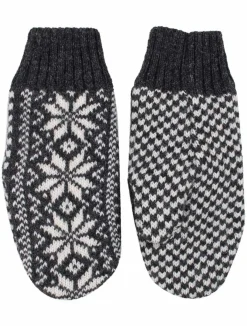 Danestay Warm Wool Mittens Dk Grey/White