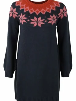 Danesukkertop Wool Sweater Dress Dk Navy/Old Rose/Brick