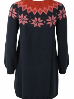 Danesukkertop Wool Sweater Dress Dk Navy/Old Rose/Brick