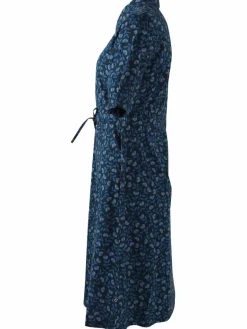 Danesusanne Poplin Dress Marine/Cold Blue Fleurie