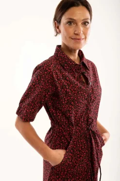 Danesusanne Poplin Dress Black Fleurie