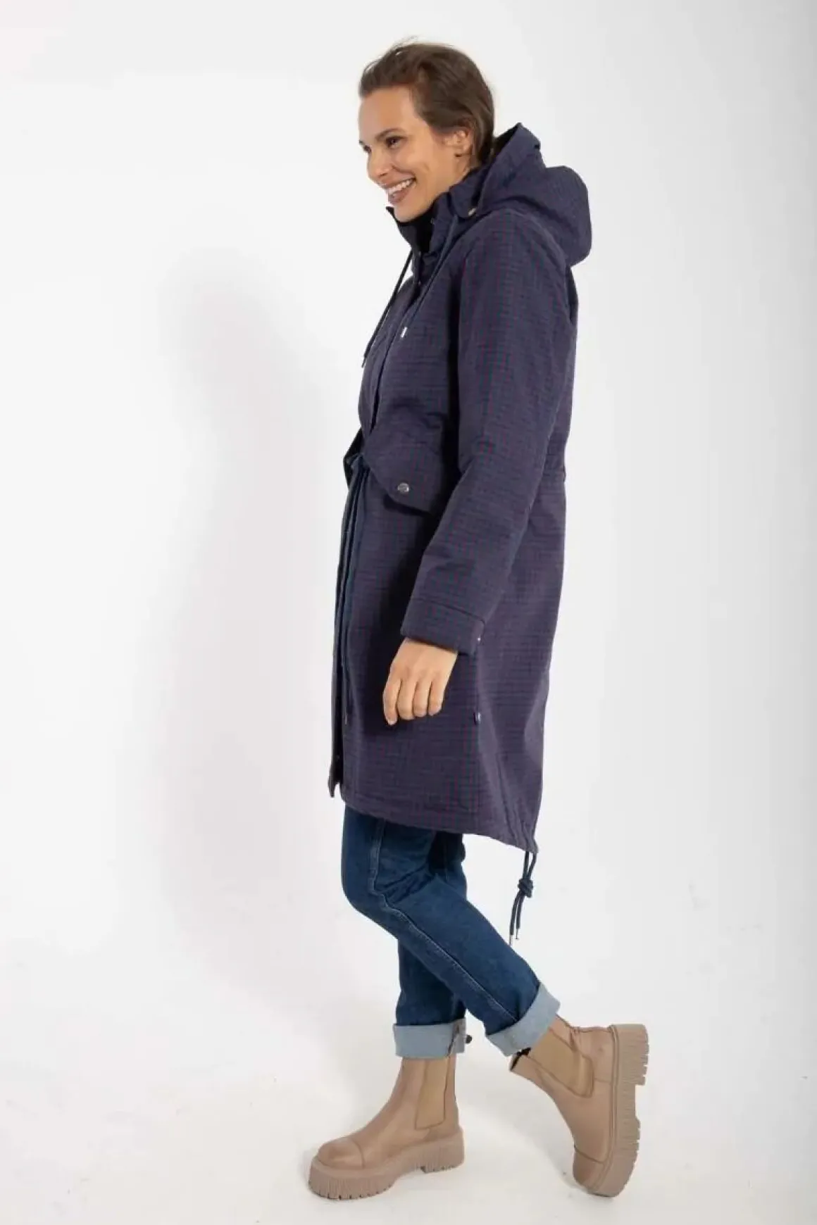 Danesvaneke Plaid Winter Parka Marine/Black/Redwine