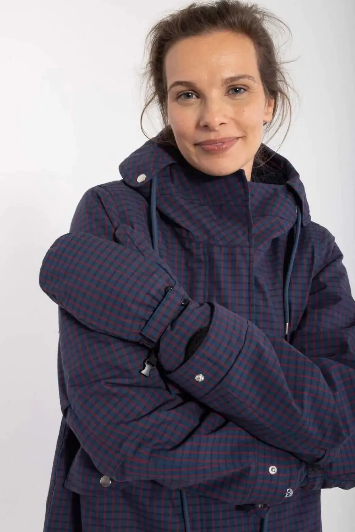 Danesvaneke Plaid Winter Parka Marine/Black/Redwine