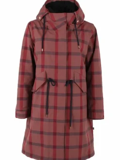 Danesvaneke Plaid Winter Parka Beige Rose/Dark Navy/Redwine