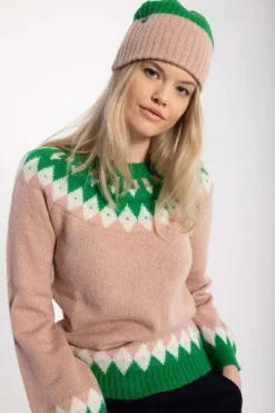 Danetop Beanie Powder Rose/Green