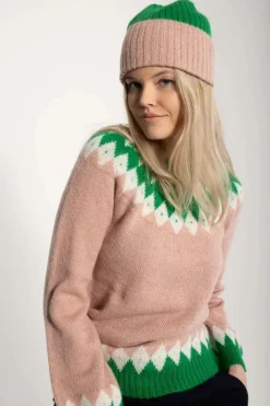 Danetop Beanie Powder Rose/Green