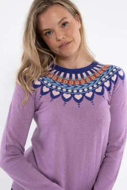 Danetrusty Cotton Knit Sweater Soft Viola