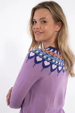 Danetrusty Cotton Knit Sweater Soft Viola