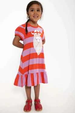 Danevesterbro Dress Bright Red/ Soft Viola Freja