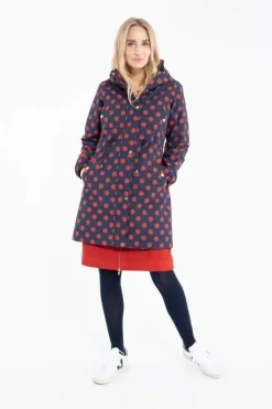 Danflora Winter Parka Dark Navy/Dark Rust Dots
