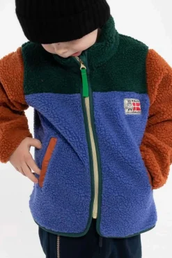 Danodder Fleece Jacket Dark Duck/Royal Blue/Rust