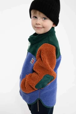 Danodder Fleece Jacket Dark Duck/Royal Blue/Rust