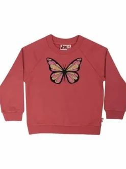 Dyrbellow Sweat Dk Rose Sommerfugl