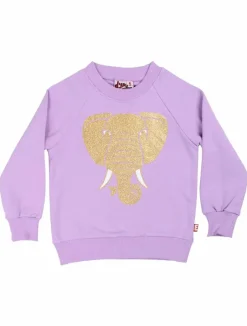 Dyrbellow Sweat Soft Viola Guld Elefant