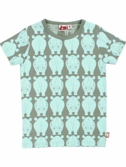 Dyrgrowl Tee Aop/Strib Grey Moss Naesehorn