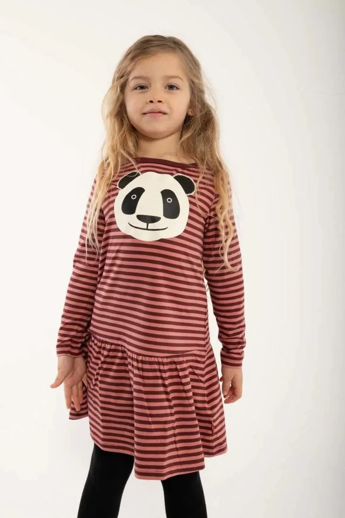 Dyrzanzi Dress Ls Red Wine/Old Rose Panda