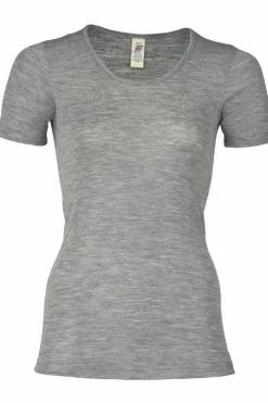 Engel Wool Natur Ladies Shirt Ss Lt Grey Melange