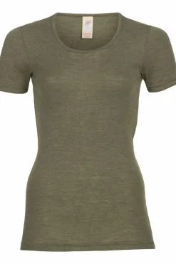 Engel Wool Natur Ladies Shirt Ss Olive