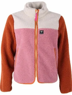 Ess - Danebirk Fleece Zip-Up Rust/Lt Beige/Old Rose