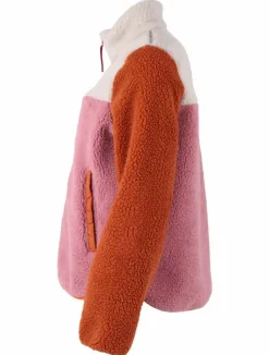 Ess - Danebirk Fleece Zip-Up Rust/Lt Beige/Old Rose