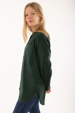 Ess - Joy Poplin Shirt Black Green