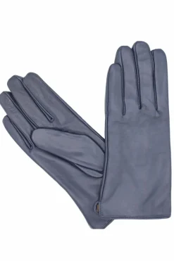 Fleeceforet Laederhandsker Navy
