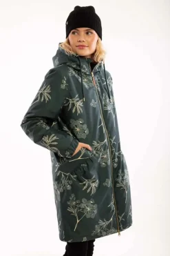 Gurli Winter Parka Black Green/Light Beige Hemlock