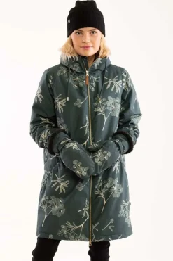 Gurli Winter Parka Black Green/Light Beige Hemlock