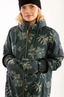 Gurli Winter Parka Black Green/Light Beige Hemlock