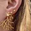 Hultquist Cph Mini Coral Leaf Oreringe Guldbelagt