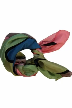 Les Belles Vagabondes Mini Silk Scarf Expression Green