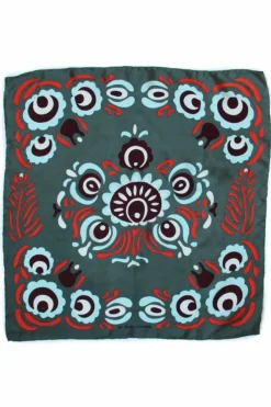 Les Belles Vagabondes Mini Silk Scarf Zora Khaki