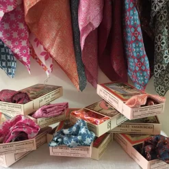 Les Belles Vagabondes Mini Silk Scarf Azalee Red