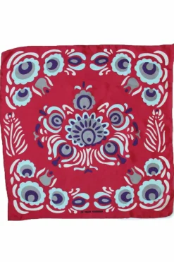Les Belles Vagabondes Mini Silk Scarf Zora Red