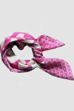Les Belles Vagabondes Mini Silk Scarf Ficus Fuchsia