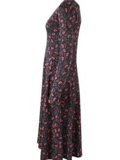 Organic - Danandreasen Dress Dk Navy/Redwine Fleurie