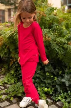 Organic - Daneboeg Pants Dark Fuchsia